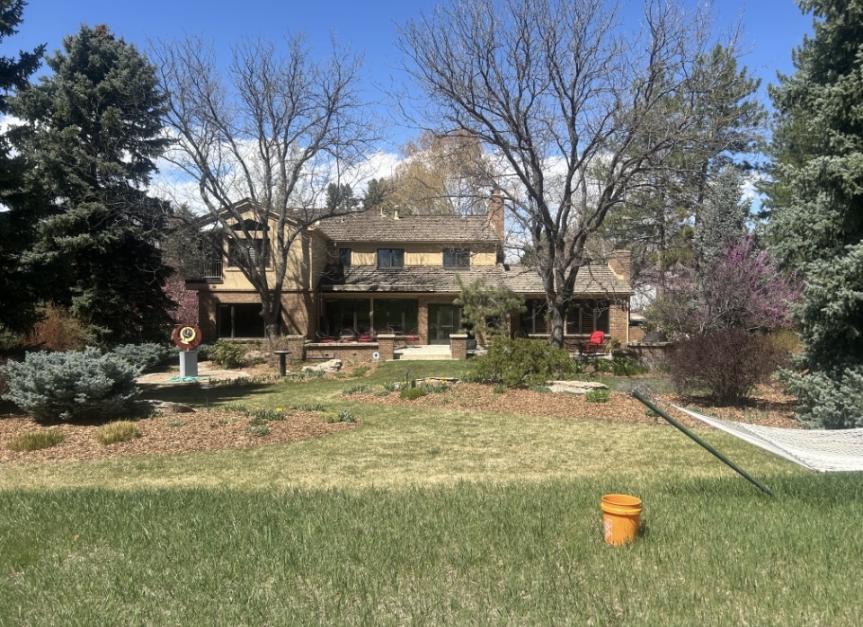 Freshly mulched planting bed